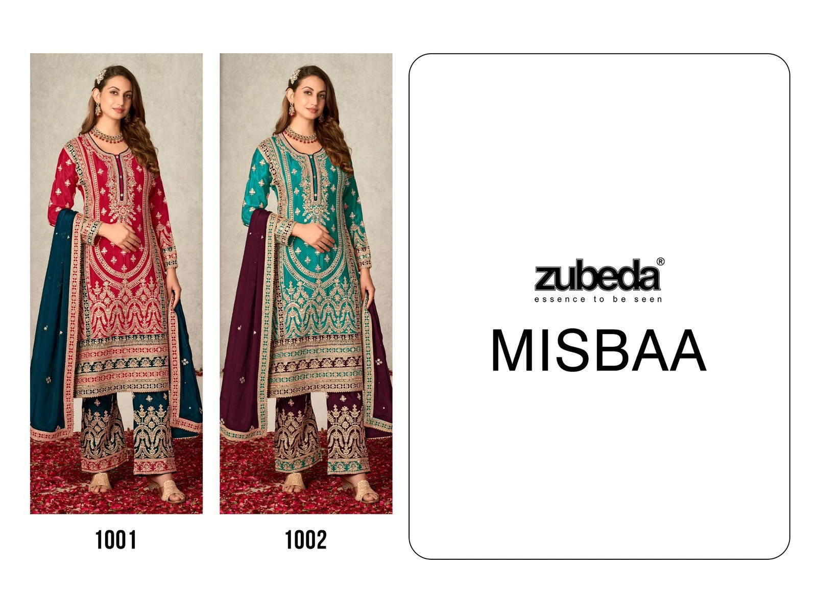 Zubeda Mishba Chinon Silk Wholesale Designer Readymade Salwar Suit Catalog — Wholesale Salwar Suits, MPA wholesale from Surat — view 3
